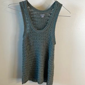 Green woven aerie tank top